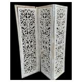 Carved 3 Panel Screen, as is