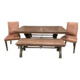 5 Piece Dining Set - Table, 2 Benches, 2 Chairs