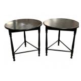 Pair Alden Parkes Round End Tables