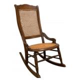 Vintage Victorian Cane Back & Seat Rocker
