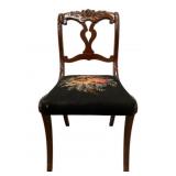 Vintage Carved Needlepoint Seat Chair