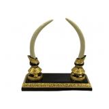Gilt Adorned Ebonized Decor Piece 8x8.5x3