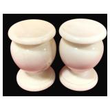 Pair Marble Candleholders 5  x 3.5