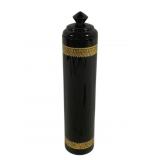 Ebonized Lidded Jar w/ Gold Trim 14"