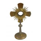 Metal Monstrance w/ Sunburst & Cross