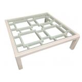 Chelsea House Glass Top Cream Coffee Table