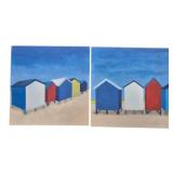 Pair Beach Canvas Wall Art 24 x 24