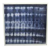 Framed Striped Shibon Fabric Under Glass