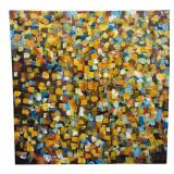 Acrylic & Embossed  Collage on Canvas Art