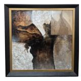 Abstract Framed Canvas Art 35 x 35