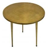 Brass Finish Metal 3 Leg Table