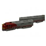 Lionel Santa Fe Locomotive & Cargo Car 3.5'