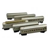 6pc Set Marx Santa Fe Metal Train Cars