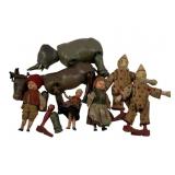 Lot Antique Toys incl Dolls Clowns & Animals