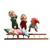 4pc. Lot Paper Mache Dwarves 26'x15'x16'