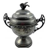 Pewter Covered Dish w/Handles 8'x8'x6'