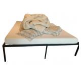 King Size Platform Bed w/ Mattress & Bedding