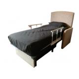 Twin Bed w/Bedding & Side Rails 51'x86'x47'