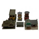 6pc Lot HO-Scale Plastic Houses/Buildings