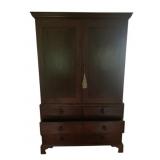 19th Century 2 Part Linen Press on Bracket Feet
