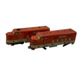 2pc Lot Marx Tin Litho Locomotives