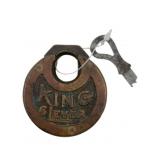 King 6 Lever Padlock w/Key 2.5'x2.25'