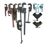 Lot of Assorted Heavy Duty Pipe Wrenches &
