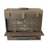 Vintage Metal Machinist Tool Chest w/ Contents