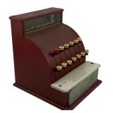 Vintage Red Metal Toy Cash Register