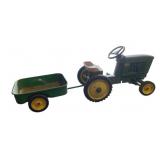 John Deere Pedal Tractor w/ Pull Behind Cart