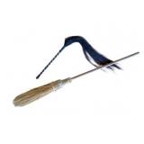 Vtg Straw Hearth Broom & Horsehair Fly Whisk