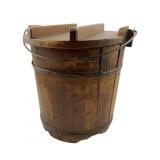 Vintage Wooden Firkin Bucket 9'x9'x8'