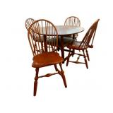 Primitive Table w/ 4 Windsor Back Chairs