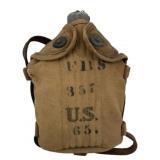 U.S. 65 FRS Military Canteen w/ Canvas Cover