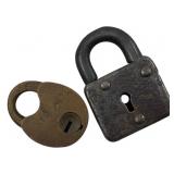 Group of 2 Vtg Padlocks w/o Keys