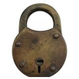 Antique Brass Padlock w/o Key 2.75'x2'