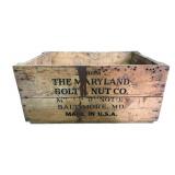 Maryland Bolt & Nut Co. Wooden Box