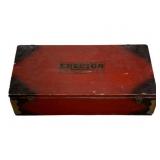Vtg Erector Set in Red Wood Box 6'x29'x10.5'