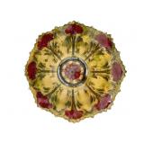 Vtg Goofus Glass Serving Platter Red & Gold