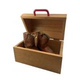 Wood Box & Child's Cowboy Boots 8'x10'x7'