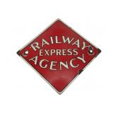 Vtg Railway Express Agency Porcelain Sign