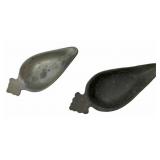Set of 2 Ant. Pewter Pap Boats 5'x2'