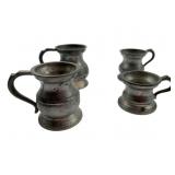 Group of 4 Antique Mini Pewter Tankards 2'