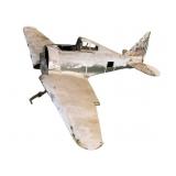 Vtg Metal Model Airplane #3 9'x2.25'x3.625'