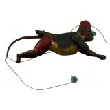 Antique Tin Litho Monkey Toy 9.5'x2.75'