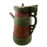19th C. Scandinavian Staved Wooden Tankard