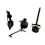 Group Lot of Hand Forged Key & Betty Lamps