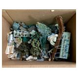 Box Lot of Model Train Display Houses & Trees