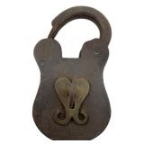 Antique Iron Padlock w/Key 5'x3'