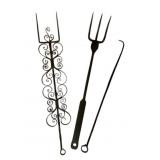 3 Hand Forged Wrought Iron Fireplace Tools